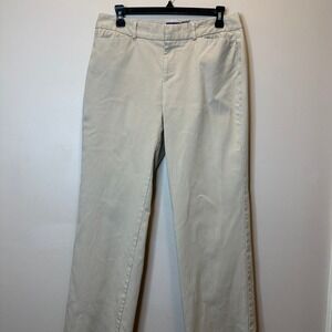 Dockers Metro Pant Pinstripe Khaki Ideal Fit Womens Size 10 Medium Straight Leg